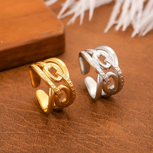 Anillos <span class=keywords><strong>de</strong></span> acero inoxidable con diseño geométrico y estilo hip-hop para hombre y mujer. - Product Image 4