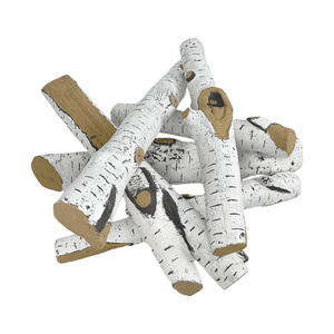 Artificial Birch Ceramic Gas Fireplace <strong>Logs</strong> <strong>Decorative</strong> Wood Fire <strong>Logs</strong> - Product Image 2