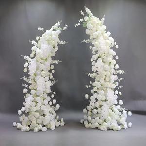 Composition florale pour arche de mariage, toile de fond florale artificielle, décoration de toile de fond avec fausses roses rouges - Product Image 6