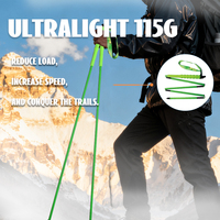 Bâton de randonnée et de trail running ultraléger et compact OKHEALING en carbone avec poignée en EVA, léger