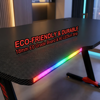 Bureau de jeu moderne AOR, nouveau modèle, avec éclairage RGB, en acier inoxydable, de forme irrégulière, extensible, de qualité commerciale, fabriqué en usine