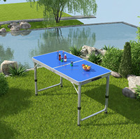 Table pliable de 6 pieds avec poignée intégrée, robuste et portable pour les fêtes, les dîners, les mariages, les pique-niques, le camping en plein air
