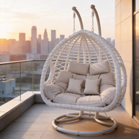Fauteuil suspendu œuf en métal pour extérieur, personnalisé, avec coussin à séchage rapide, idéal pour patio, balcon et jardin - Vente en gros