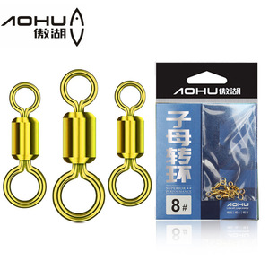 Aohu Barrel Swivel Eye And Eye 8101214 Gold Fishing Accessory - Product Image 5