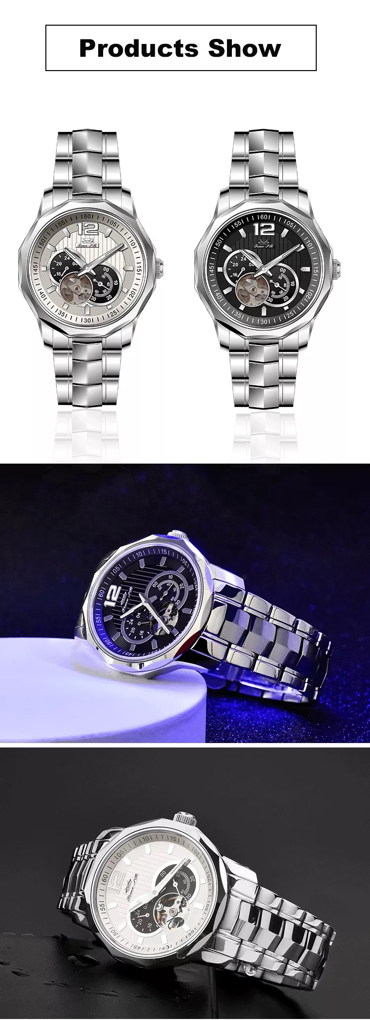 5ATM Japan Movement Mechanical Automatic watch Stainless Steel Back