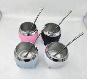 <span class=keywords><strong>Tasse</strong></span> en métal à double paroi Usine Paille en métal sous vide en acier inoxydable Hot Mate Set <span class=keywords><strong>Tasse</strong></span> à thé <span class=keywords><strong>pour</strong></span> Yerba Mate Paille avec couvercle en cuir - Product Image 5
