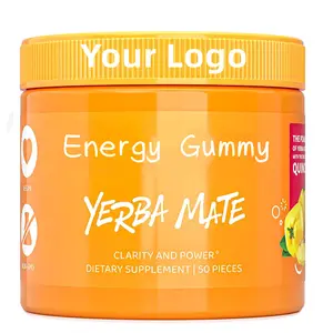 Custom Private Label Yerba Mate Gummies Powder Organic Vegan Kosher Gluten Free Dietary Supplement Gummy for Energy & Focus
