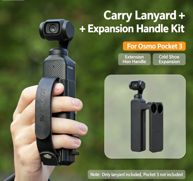 Multi-function Expansion Frame Protective Borde Hand Strap Cold Shoe Extension Handle Kit for DJI Osmo Pocket 4/3 Vlog Shooting