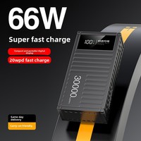 Banque d'alimentation à batterie Li-polymère à affichage LED de 30 000 mAh à charge ultra-rapide PD avec entrée Type-C et Micro USB