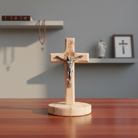 Crucifix antique fait main en bois et alliage, ornement religieux catholique, statue pour cadeau, décoration de maison ou de bureau