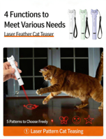 Giocattolo per Gatti 'Love at Home' in Plastica, Puntatore a Infrarossi Ricaricabile USB, Torcia Multifunzione, Vendita all'Ingrosso
