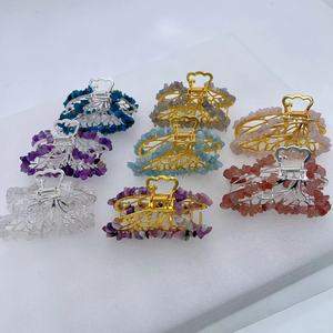 Pinzas para el Cabello de Cristal Tallado en Forma de Mariposa Natural con Piedras Curativas, Regalos de Recuerdo - Product Image 5