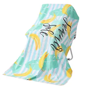 Toalha de praia personalizada Toalhas de praia estampadas em veludo dupla face para nadar e secar toalhas de microfibra para praia
