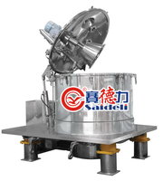 Centrífuga de descarga inferior con raspador vertical, especialmente diseñada para materiales inflamables y explosivos de alta viscosidad y granulación fina.