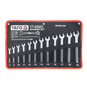 Yato Dual Purpose Wrench Set 8-24mm Metric CrV Steel Industrial Grade 12 Pcs <b>Tool</b> Kit - Product Image 2