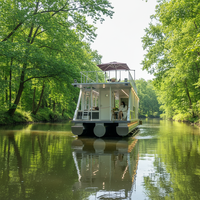 Casa Flotante de Aluminio de 36 pies, Removible, Personalizada para las Necesidades Diarias y de Entretenimiento