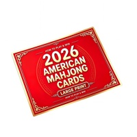 Neue Amerikanische Mahjong-Karten 4er-Set, Großdruck Mahjong-Spiel Referenzkarten, Mahjong-Regelhilfe-Karten für Tischspiel-Zubehör