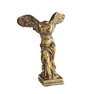 Suo Jun Sculpture en résine Déesse de la Victoire Style Européen Or Blanc, Ornement Artisanal Décoratif pour la Maison, le Salon et les Étagères - Product Image 5
