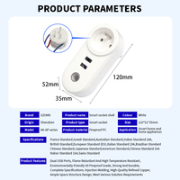 Prise murale intelligente multi-prises UE, US, UK, AU, FR, JPN, IT, SE, BR, Inde avec double port USB et Wi-Fi, boîtiers en plastique PC