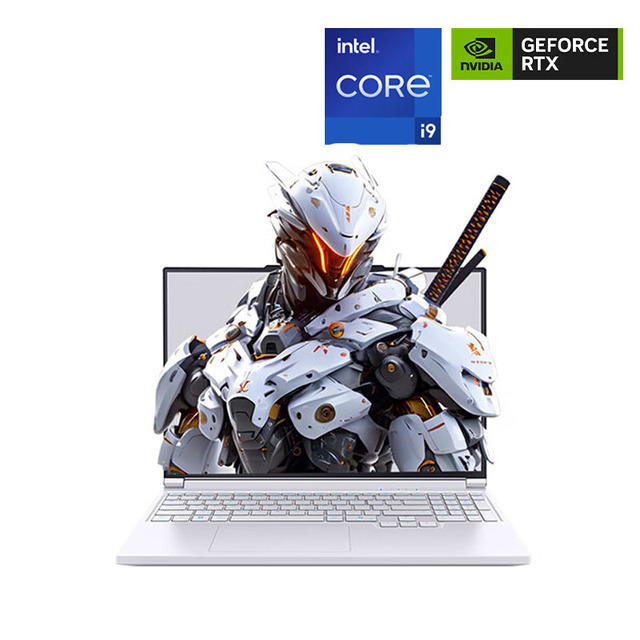 Wholesale MECHREVO Aurora X Pro Gaming Laptop I9-14900HX RTX 5070 Ti 12G 16G 1T QHD 300Hz 500nit Win11 White Pro Notebook