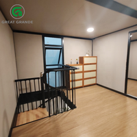 Maison modulaire en conteneur maritime commercial à double étage de 20 pieds avec façade en verre, maison temporaire mobile avec le design le plus récent
