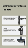 Support d'écran ergonomique pour bras robotisé, base universelle pour ordinateur de bureau, support cantilever pour écran