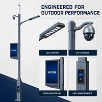 Farola Inteligente de Doble Brazo XUYIDA con Cámara PTZ, Pantalla LED, WiFi 5G, IP66 Impermeable para Carreteras de Ciudades Inteligentes
