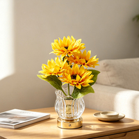 Lampe décorative de bureau en forme de tournesol, idéale comme cadeau ou décoration pour les occasions festives