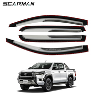 Deflectores de Ventana Acrílicos Negros para Auto, Visera para Lluvia, Protector de Lluvia para TOYOTA HILUX VIGO, Accesorios Exteriores
