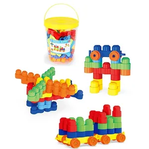 Child Interactive Study Learn Funny Puzzle Education Toys Preschool DIY Car Shape Toys Mini Building Block Toys 120PCS For Kids