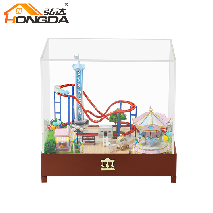 Интересный детский домик-карусель «сделай сам» с большим маятником из колеса обозрения, деревянный кукольный домик с музыкальной шкатулкой