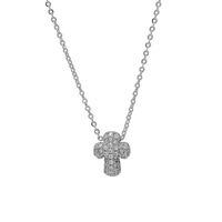 Collier pendentif croix religieuse plaqué or tendance avec zircon blanc étincelant CZ, bijoux chrétiens catholiques pour femmes et hommes, cadeau de mariage