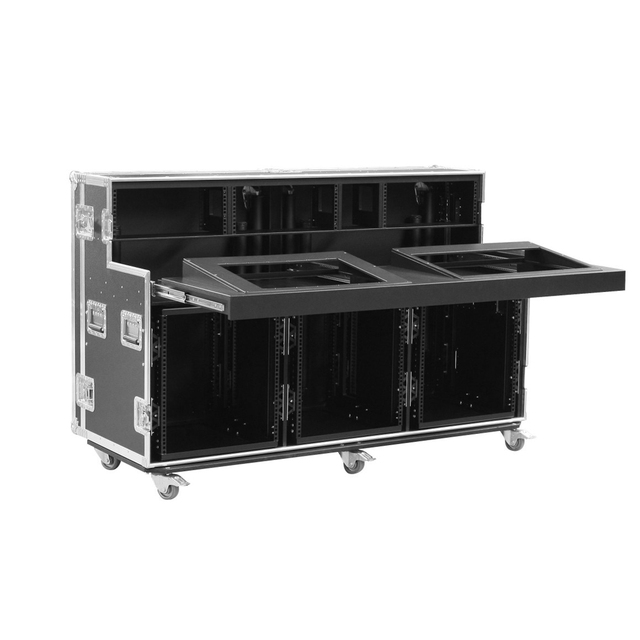 HD Directed Rolling Video Production Work Station Travel Flight Case with 19" Shock Mount 11U Rack case