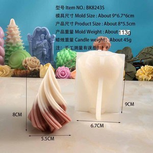 Xoắn ốc hình nón Silicone nến khuôn mẫu hình học khuôn mẫu cho Nến làm nhựa xà phòng đúc Xmas trụ cộ<span class=keywords><strong>t</strong></span> hình dạng cây khuôn mẫu - Product Image 3