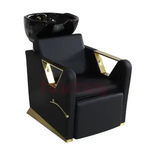 Hochey Luxury Beauty Hair Salon Equipment Electric Full Body Massage Hair Washing Chair Shampoo Bed for Salon Center