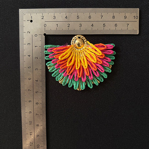 Accessoires en raphia faits à la main en forme d'éventail, breloques bohèmes pour boucles d'oreilles, cheveux, chaussures, décoration DIY - Product Image 3