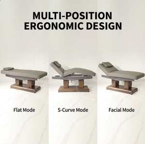 Wholesale Factory Direct 4 Motors Electric Beauty Facial <b>Bed</b> Heavy Duty Walnut Base Salon Massage Table for High-<b>End</b> Spa & Skin - Product Image 3