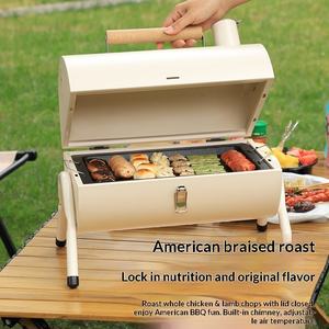 Barbecue à charbon <span class=keywords><strong>de</strong></span> bois pliable épaissi en acier inoxydable pour extérieur, four à charbon domestique sans fumée, réchaud <span class=keywords><strong>de</strong></span> cuisson - Product Image 2