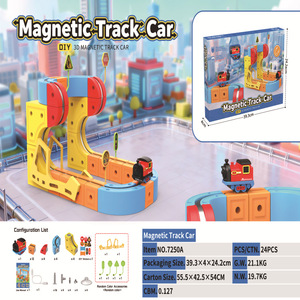 Juego de Juguetes Educativos STEM de Pista Mágica para Niños, Coche de Carreras, Circuito de <span class=keywords><strong>Tren</strong></span> Electrónico, Cubos de Construcción, Venta al por Mayor - Product Image 6