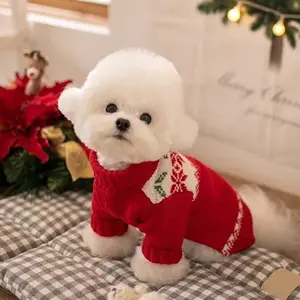 Pull chaud à deux pattes pour chat et petit chien de taille moyenne, tricot de noël, vente en gros