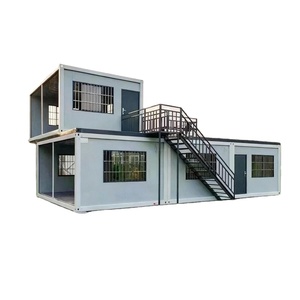 Kits de maisons conteneurs portables et économiques de 20 et 40 pieds, à deux chambres, avec structure de bureau, à deux étages, démontables - Product Image 4