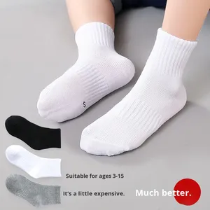 Calzini bianchi Sole per bambini bambini in cotone per studenti calzini 5 paia nero Casual servizio OEM cartone animato Standard autunno lavorato a maglia - Product Image 3