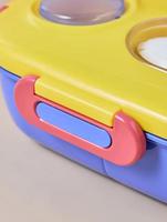 Nouvelle Boîte à Lunch en Plastique Mignonne de Haute Qualité 2026, Sans BPA, Compatible Micro-ondes, avec Fourchette Pliante et Cuillère en Forme de Fourche, 2 Compartiments