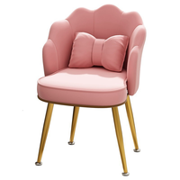 Chaise de maquillage simple en forme de pétale avec dossier pour table de maquillage, usage général, mobilier de maison