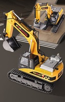 12 canales de iluminación para niños y simulación de música RC excavadora con control remoto excavadora juguete RC excavadora