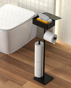 Porte-papier hygiénique pour salle <span class=keywords><strong>de</strong></span> bain Porte-serviettes en papier sans trou Porte-rouleau <span class=keywords><strong>de</strong></span> papier sur pied à tige unique - Product Image 6