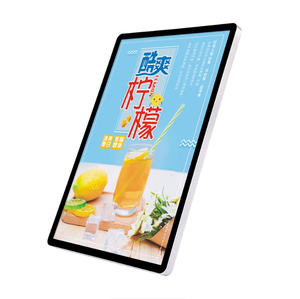 LED ultra-tipis papan reklame tampilan kaca Tempered iklan dalam ruangan gantungan dinding Menu sisi sempit Poster - Product Image 1