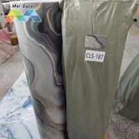 Revêtement mural en marbre courbé blanc gris or MOI 120 cm x 300 cm, décoration élégante pour la pièce