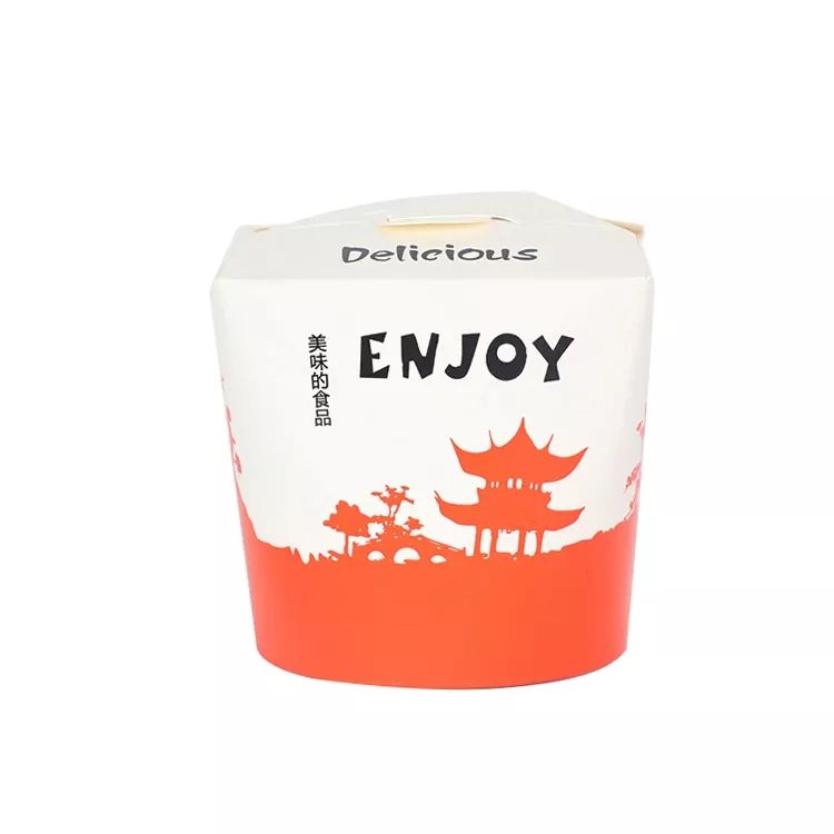 High Quality Biodegradable Pasta Noodle Bucket Custom Disposable Noodle Paper Box