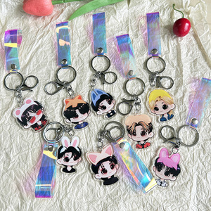 New SKZ Cartoon <b>Keychain</b> in Stock. Double-sided Acrylic PVC with UV Print & Laser Stripe, a Trendy Street-style Fan Accessory - Product Image 1